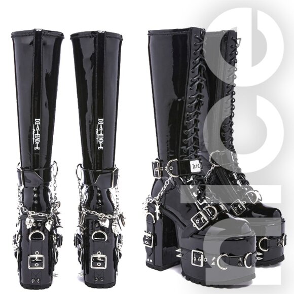 DOLLS KILL SECRET IDENTITIES PLATFORM BOOTS - Picture 7 of 8